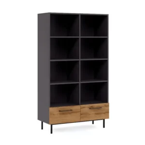 Boekenkast Volga - Antraciet - 105x28x180 cm - EPIKASA