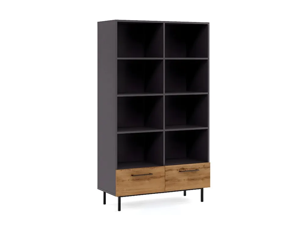 Boekenkast Volga - Antraciet - 105x28x180 cm - EPIKASA