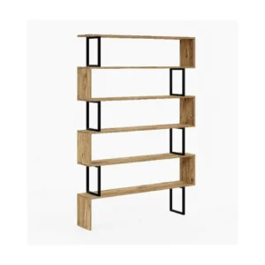 Giuliana Boekenkast, Eik, Zwart, 135x25,5x195 cm, EPIKASA