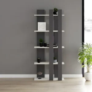 Tiny Boekenkast, Antrachiet, Wit, 75x20x180 cm, EPIKASA