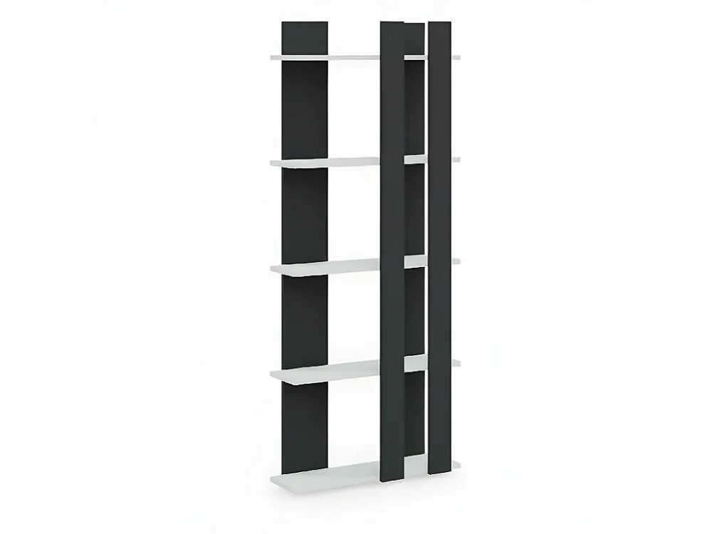 Tiny Boekenkast, Antrachiet, Wit, 75x20x180 cm, EPIKASA