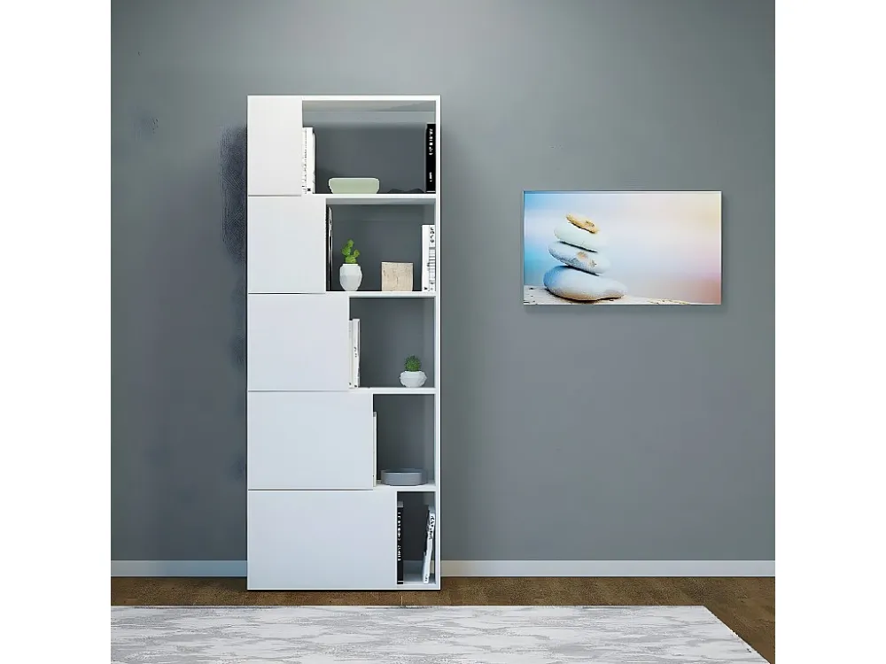 Zita Boekenkast, Wit, 65x22x166 cm, EPIKASA