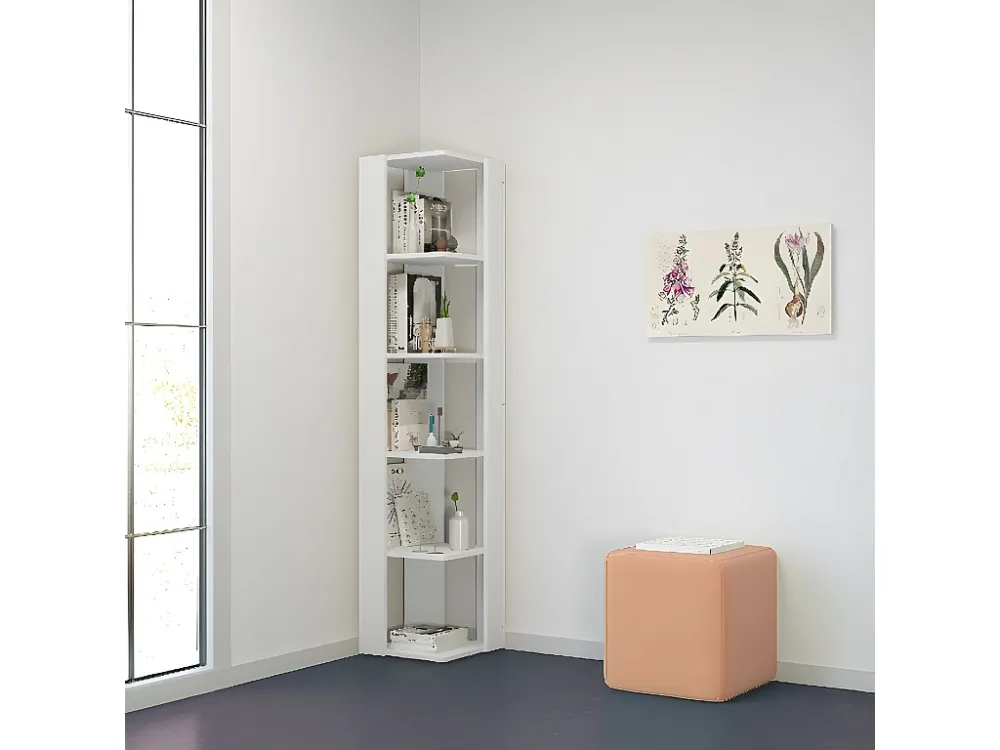 Seth Boekenkast, Wit, 34x34x161 cm, EPIKASA Homemania