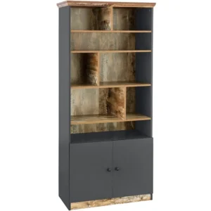 Castor Boekenkast 8 open Grijs/eiken Loft24