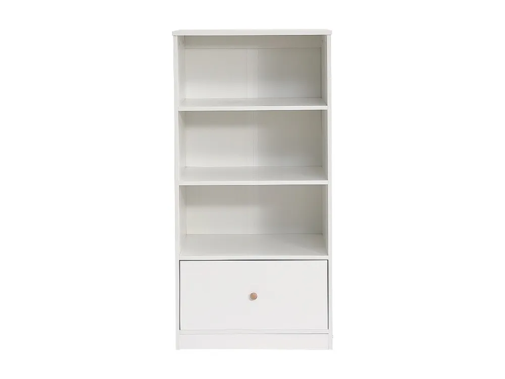 Boekenkast met 3 planken en 1 lade op stille geleiders - MDF - Wit ModernLuxe