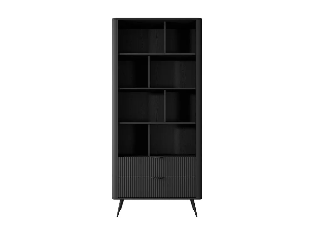 Boekenkast - 2 lades en 8 nissen - Mdf - Zwart - ELONARIA van Pascal Morabito