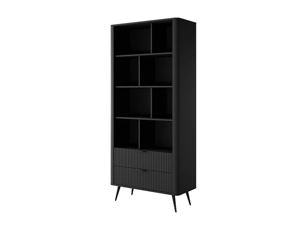 Boekenkast - 2 lades en 8 nissen - Mdf - Zwart - ELONARIA van Pascal Morabito