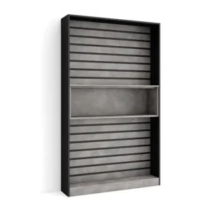Boekenkast, Boekenplank, 110x186x25cm, Woonkamer, Eetkamer, Bureau, Kantoorplank, Cement Skraut Home