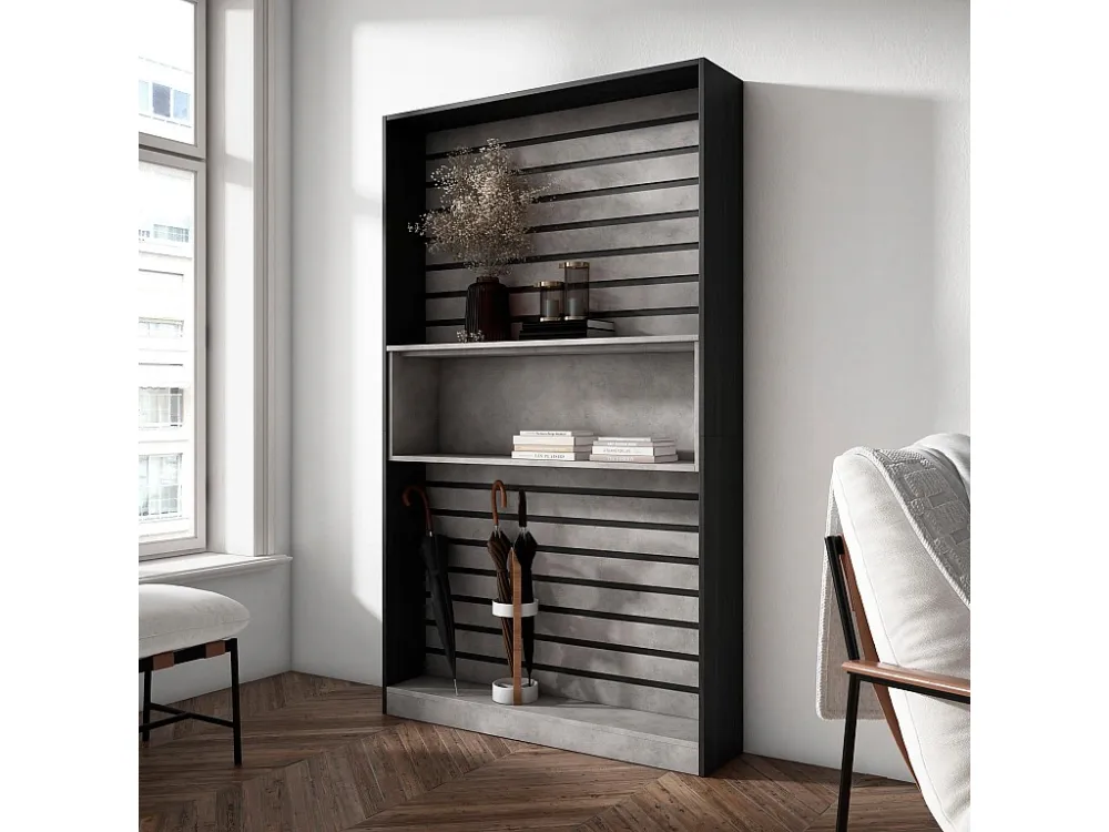 Boekenkast, Boekenplank, 110x186x25cm, Woonkamer, Eetkamer, Bureau, Kantoorplank, Cement Skraut Home