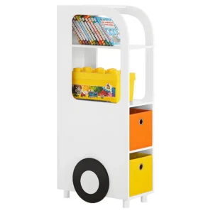 SoBuy KMB67-W Boekenrek voor Kinderen, Kinderboekenkast, Kinderrek, Kinderplank, Boekenplank, Speelgoedplank
