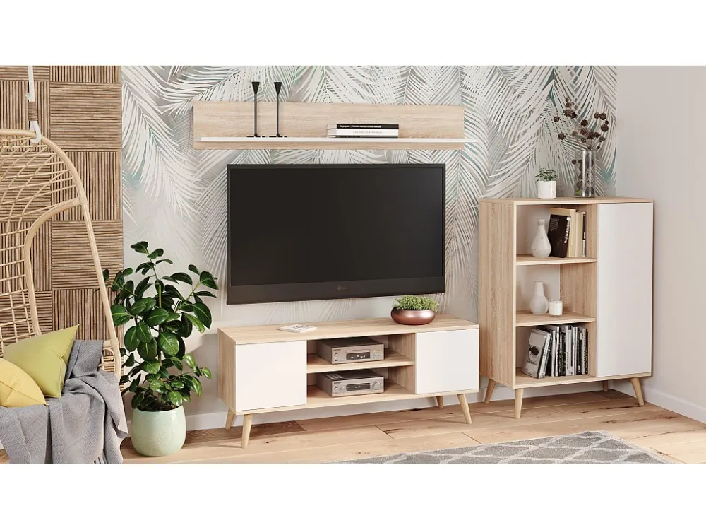 Vitrinekast FONDI SC90 1D 90x40x116 Beige