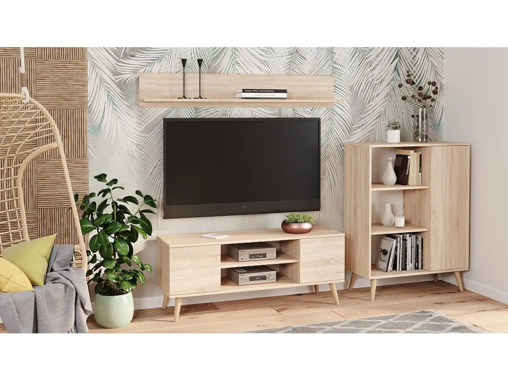 Vitrinekast FONDI SC90 1D 90x40x116 Beige
