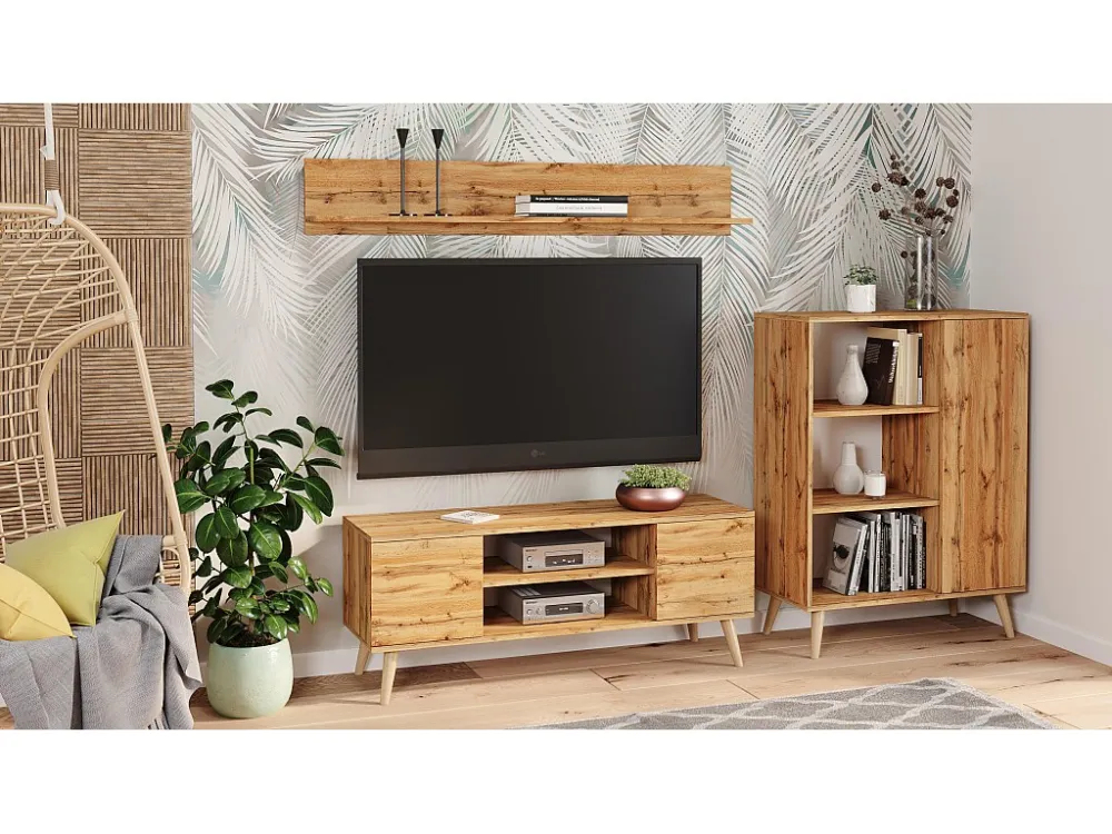 Vitrinekast FONDI SC90 1D 90x40x116 Beige