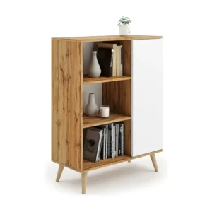 Vitrinekast FONDI SC90 1D 90x40x116 Wit