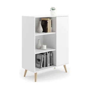 Vitrinekast FONDI SC90 1D 90x40x116 Wit