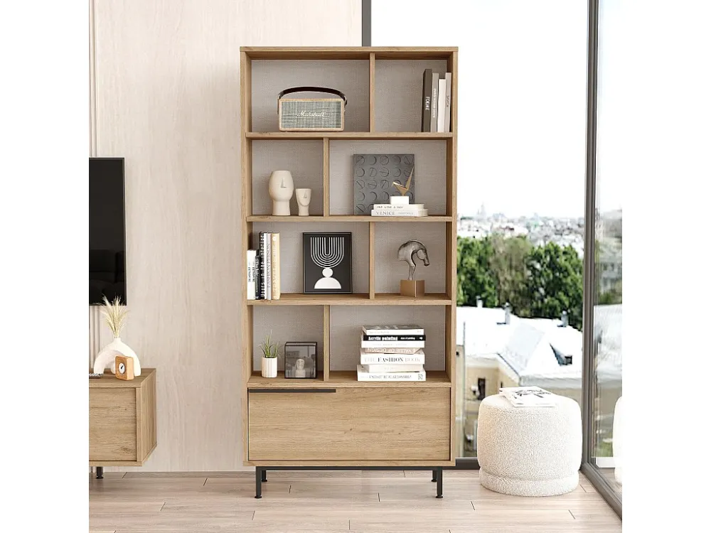 Vitrinekast OCEAN SC84 1D 84x30x176 Natuurlijk