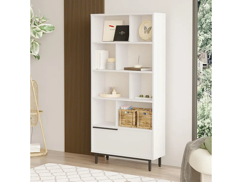 Vitrinekast OCEAN SC84 1D 84x30x176 Wit