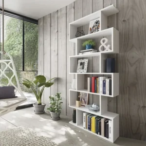 Boekenkast Boekenplank Bologna Hoogglans Wit 12 Vakken, Woonkamer Kantoor VS Venta-stock