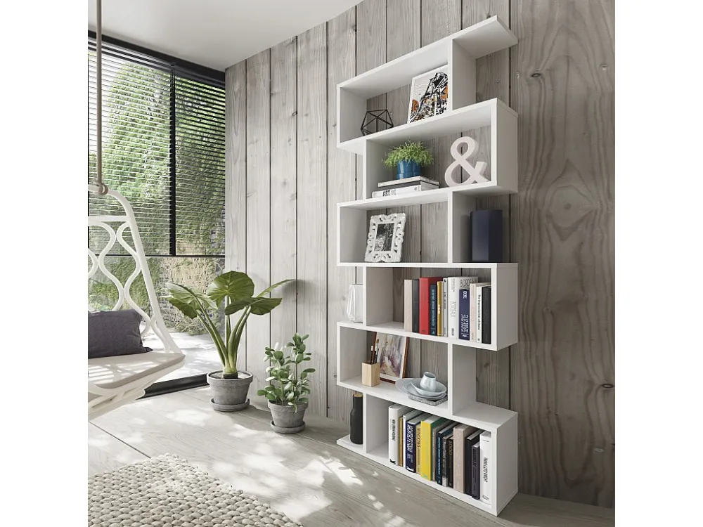 Boekenkast Boekenplank Bologna Hoogglans Wit 12 Vakken, Woonkamer Kantoor VS Venta-stock
