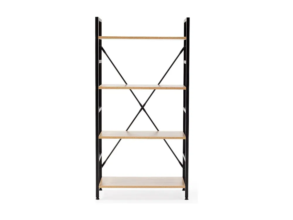 Ladderrek Virginia 4 planken, Eiken/Zwart, 60 cm VS Venta-stock