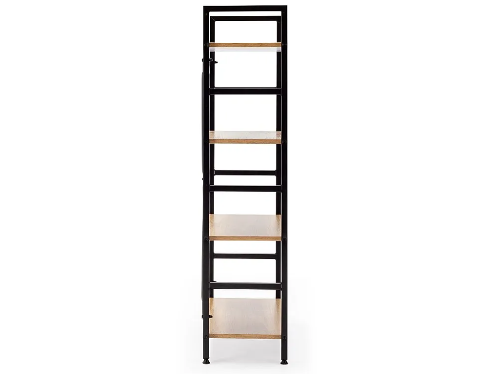 Ladderrek Virginia 4 planken, Eiken/Zwart, 60 cm VS Venta-stock