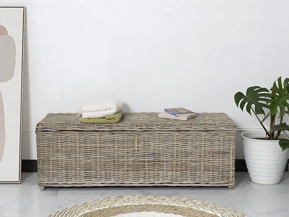Opbergruimte van kubu GAO - L130 x D45 x H44 cm - Natuurlijk grijs - Koop nu online OZAIA
