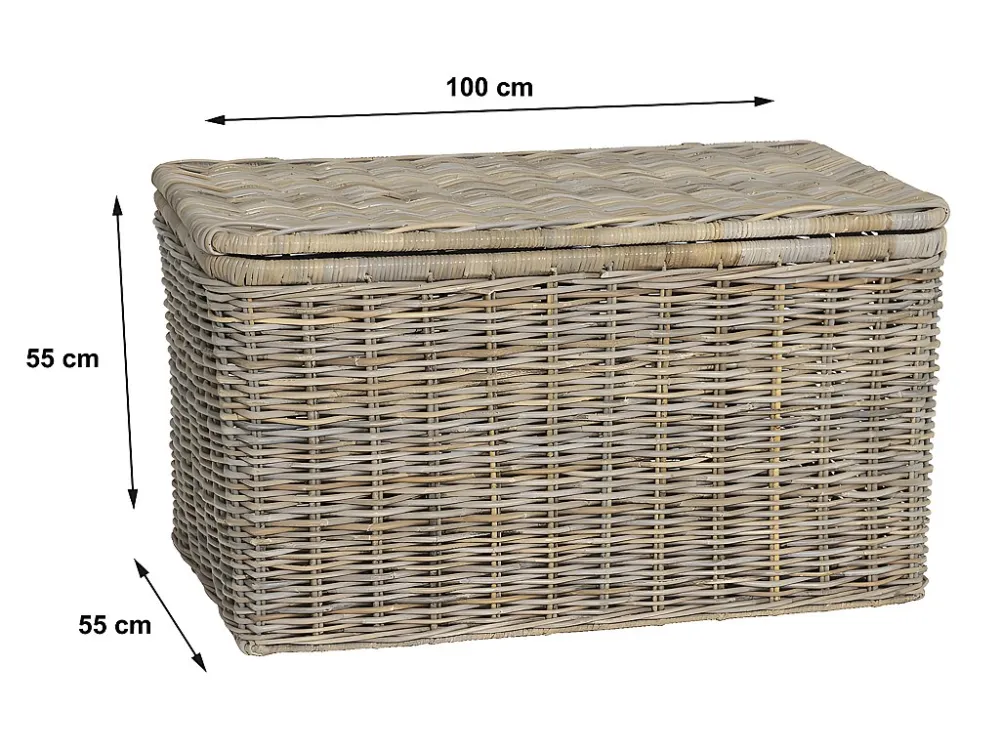Opbergruimte van kubu TIMGAD - L100 x D55 x H55 cm - Natuurlijk Grijs - Koop nu online OZAIA