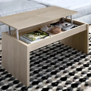 Salontafel BASTIAN - Verstelbaar blad - Eikenkleur
