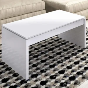 Salontafel BASTIAN - Verstelbaar blad - Wit