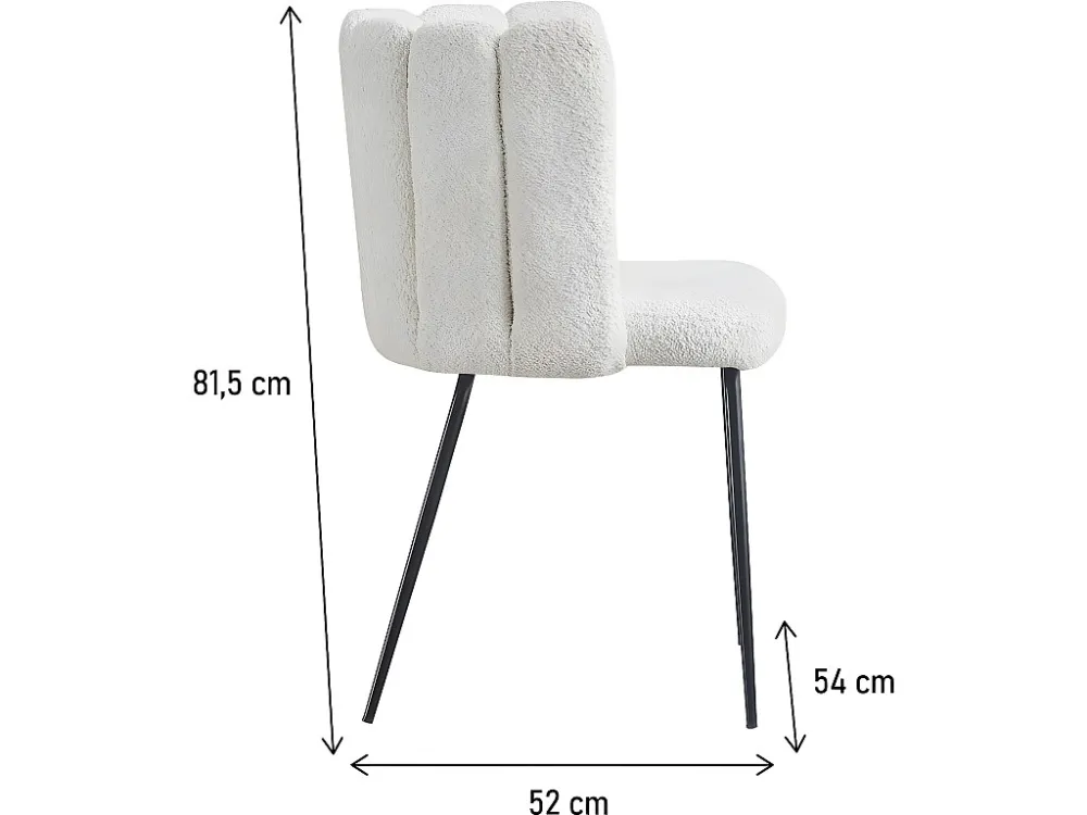 Set van 2 bouclé stoelen "Anja" crèmekleurige kasjmier met metalen poten Habitat et jardin