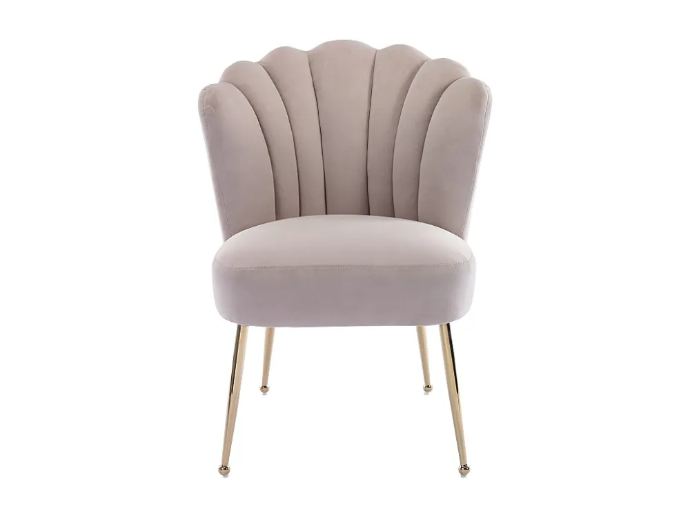 Set van 2 stoelen van velours en goudkleurig metaal - Beige - RUTY PASCAL MORABITO