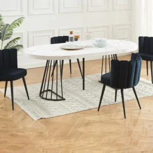 Set van 2 stoelen van velours en metaal - Zwart - PRANILA PASCAL MORABITO