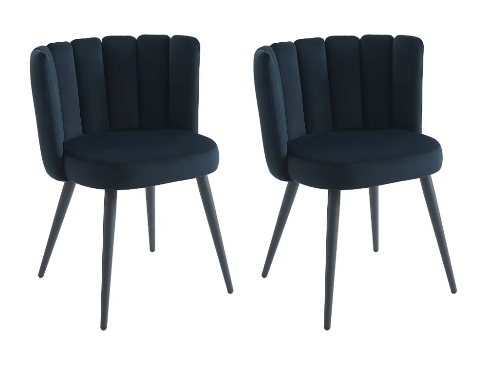 Set van 2 stoelen van velours en metaal - Zwart - PRANILA PASCAL MORABITO