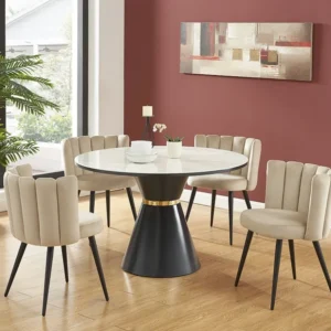 Set van 2 stoelen van velours en zwart metaal - Beige - PRANILA PASCAL MORABITO