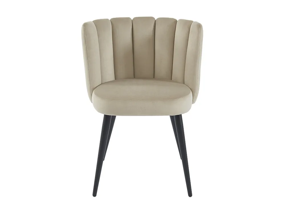 Set van 2 stoelen van velours en zwart metaal - Beige - PRANILA PASCAL MORABITO