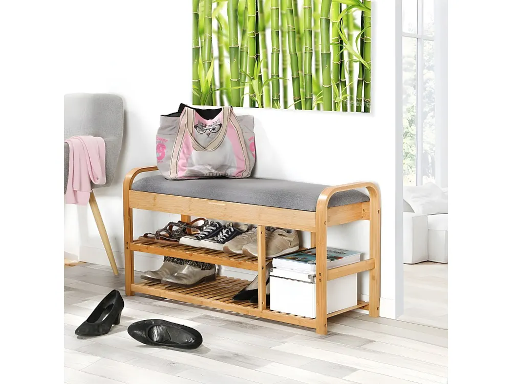 Bamboe Schoenbank met 2 planken L100 cm Calicosy