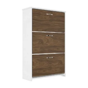 Tea Schoenenkast, Notelaar, Wit, 72x25,5x112 cm, EPIKASA