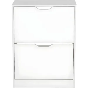 Schoenenkast "Brighton" wit met 2 deuren en praktische opbergruimte - 60 x 23,8 x 81,5 cm Habitat et jardin