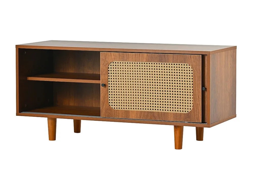 Schoenenkast met 2 schuifdeuren - verstelbare plank - industriële stijl - bruin - 104 x 40 x 48 cm Merax