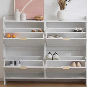 Moderne schoenenkast - 4 klapvakken - Wit ModernLuxe