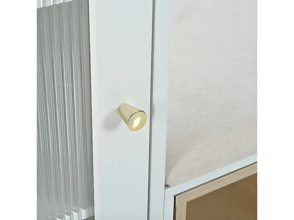 Schoenenkast - met bankje en 4 vakken - Wit ModernLuxe
