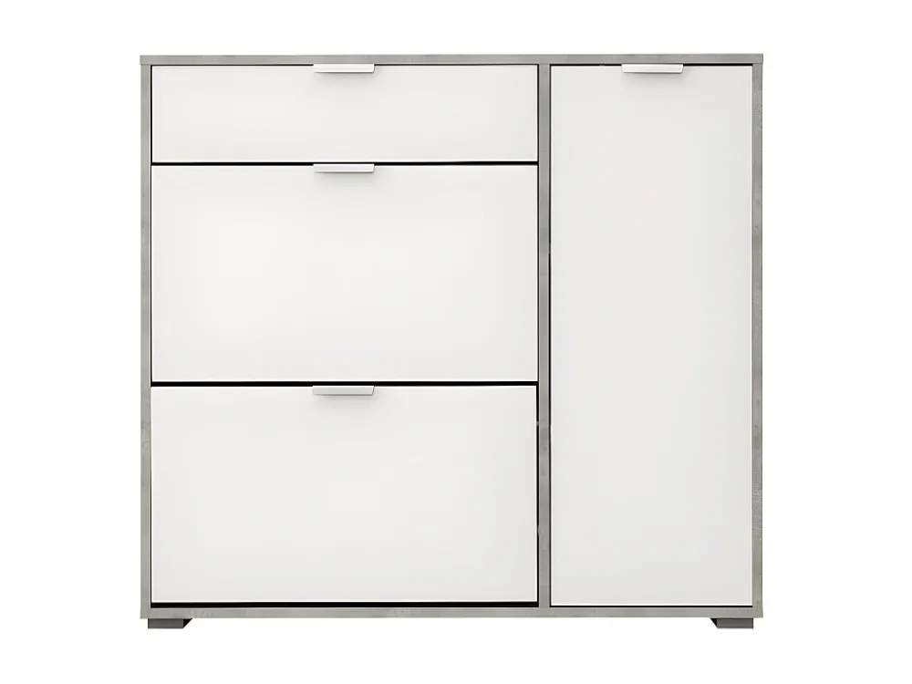 Schoenenmeubels ARIETTA - 2 vlakken, 1 deur - wit & beton