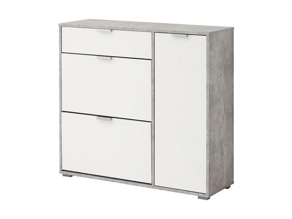 Schoenenmeubels ARIETTA - 2 vlakken, 1 deur - wit & beton
