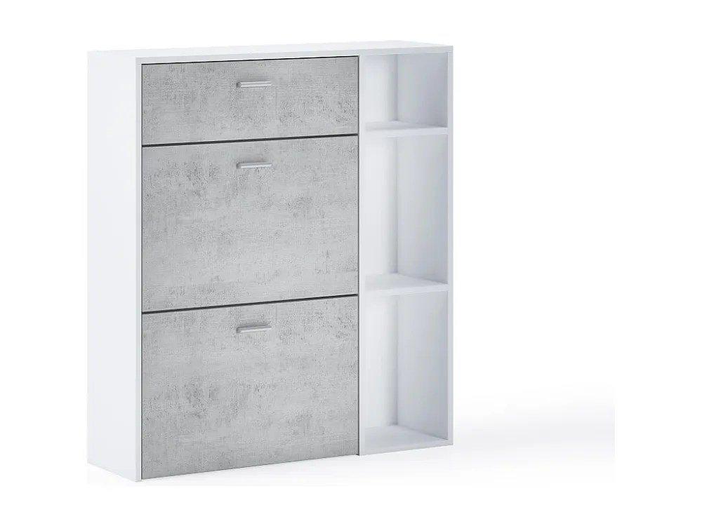 Zapatero Furniture, Windmodel, 90x26x101.5cm, TEGROEP HALL EN HALL, Wit en cement, Moderne stijl Skraut Home