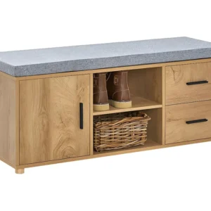 SoBuy FSR148-N Schoenenbank Schoenenkast Schoenenrek Entree Lage Kast met 2 Planken, 1 Deur en 2 Lades