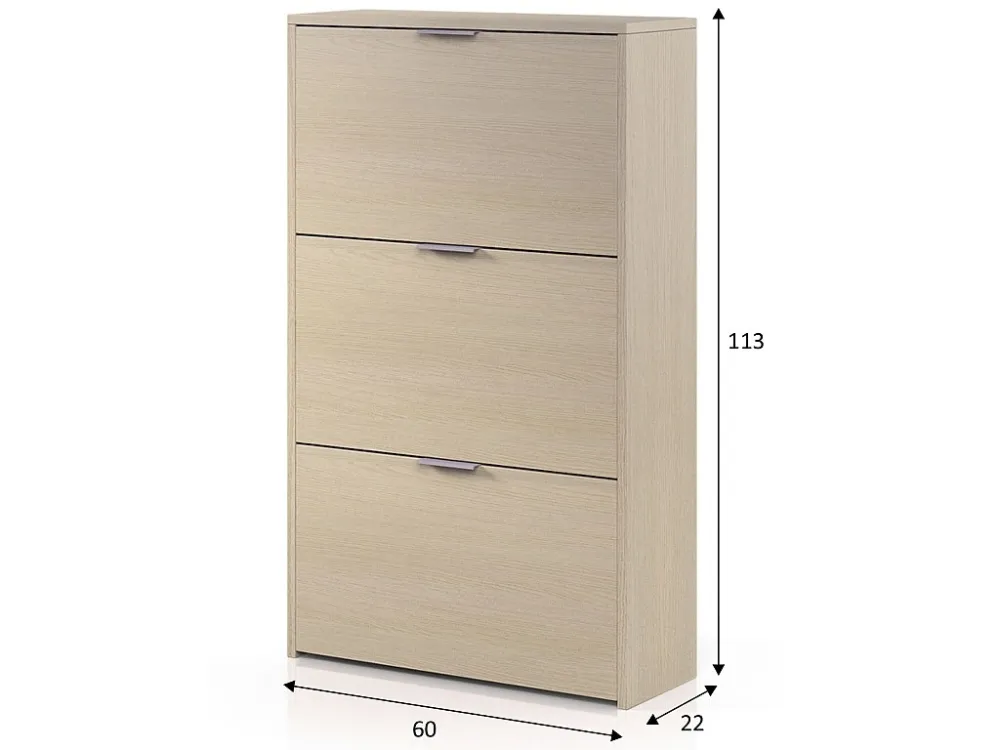 Schoenenkast 3 Deuren Rubi Kleur Eikenhout VS Venta-stock