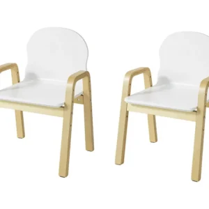 SoBuy KMB24-Wx2 Kinderstoel | Set van 2 | Kunststof | Verstelbare Zithoogte 23-35cm