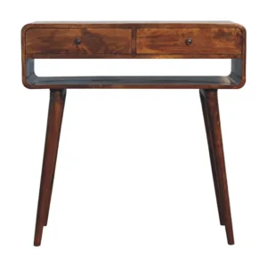 Artisan Furniture Massief Houten Sonata Kastanje Console Tafel met Open Sleuf, Elegante Tentoonstellingsmeubels