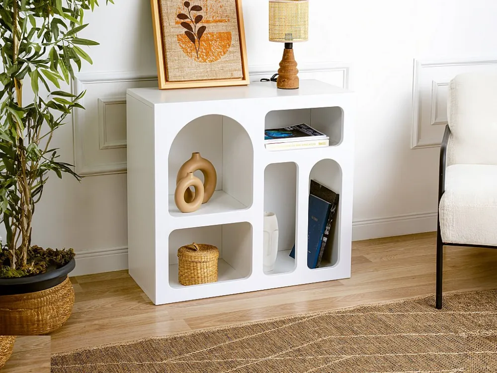Eigentijdse sidetable met 5 nissen - Wit - LUELA