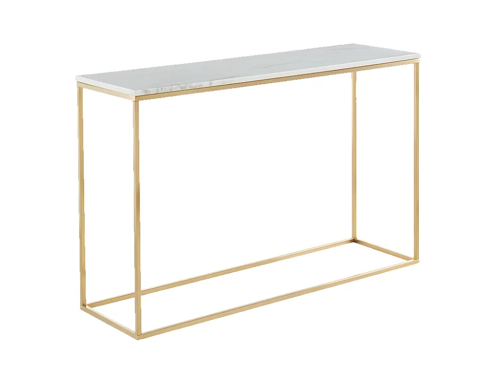 Design sidetable ARETHA - Marmer en metaal - Wit en goudkleurig - Koop nu goedkoop online PASCAL MORABITO